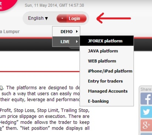 Jforex demo platform