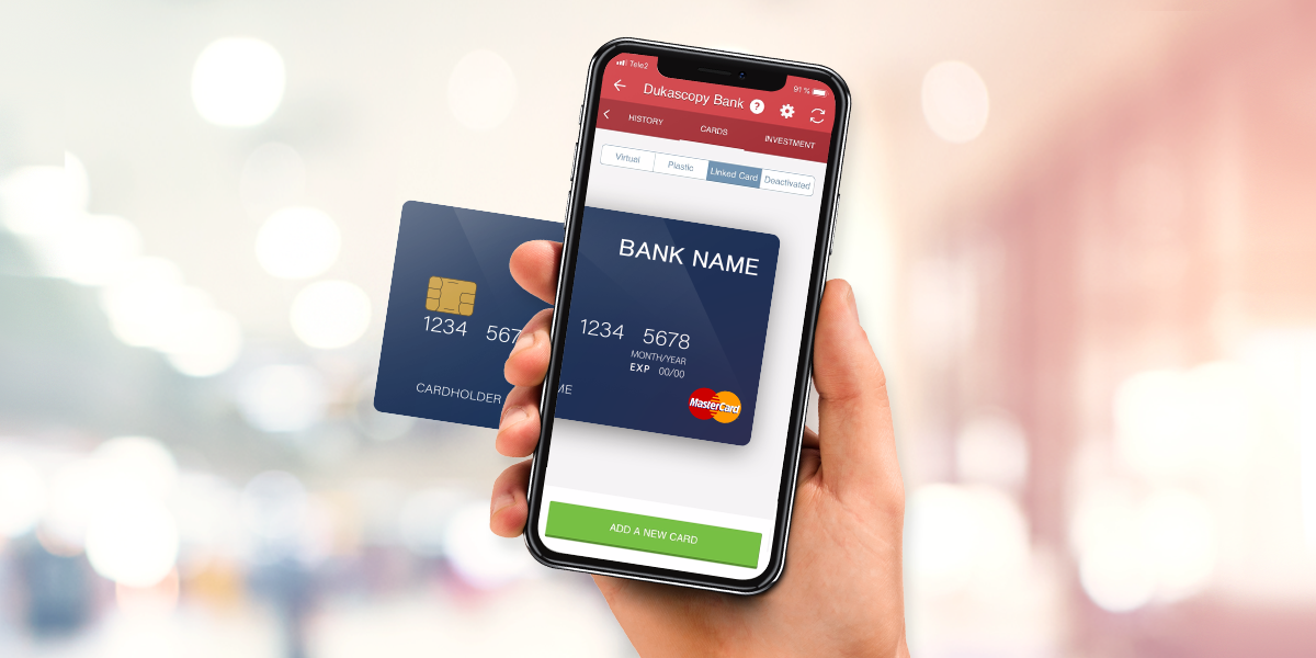 How to link your personal card to account in Dukascopy Bank?