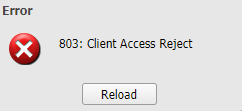 803 Client Access Reject
