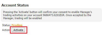 Activate account
