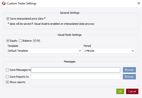 Custom Tester Settings