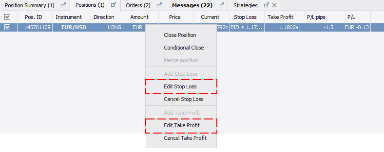 Edit Order Pos Tab